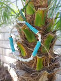 Single Turquoise Shell and Seed Bead Bracelet