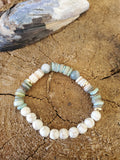 Single Teal & White Heishi Shell Bracelet