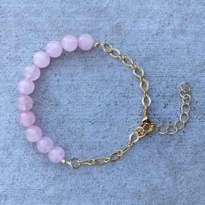 Gold Dapped Chain + Rose Quartz