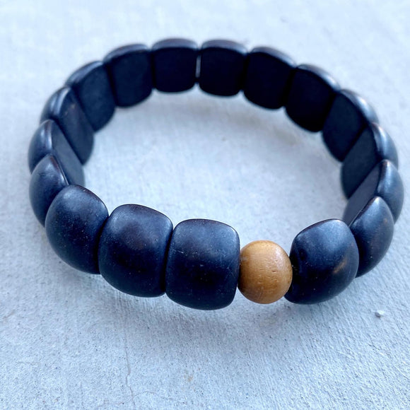 Men’s Single - Oblong Howlite + Wood