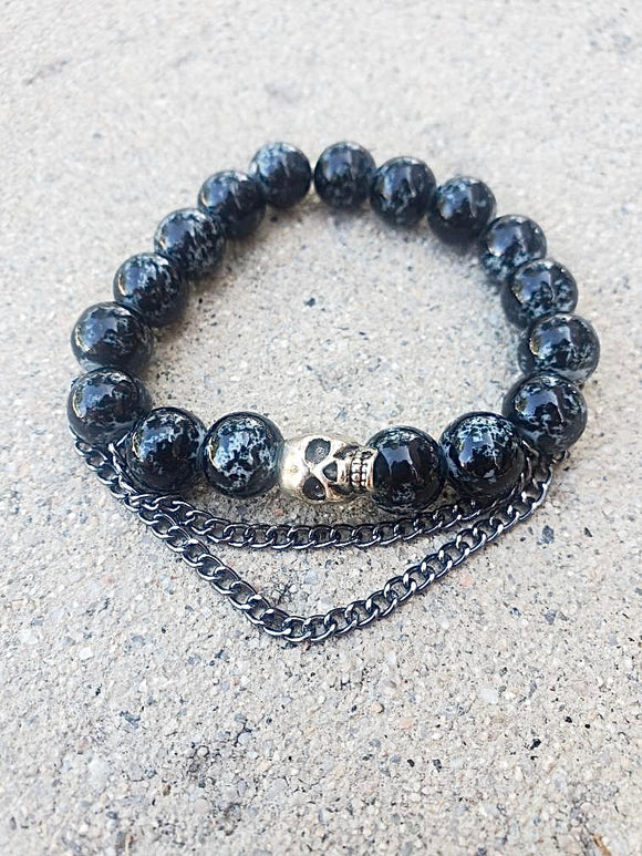 Single Black Skull Bracelet